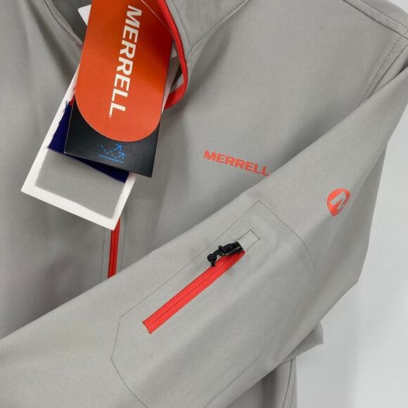 Merrell Quest Jacket Womens Size S Protect Light Gray Coral Full Zip Softshell - Picture 9 of 12